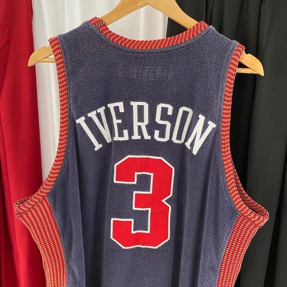 REEBOK HARDWOOD CLASSICS NATS ALLEN IVERSON BASKETBALL JERSEY - Picture 7 of 8